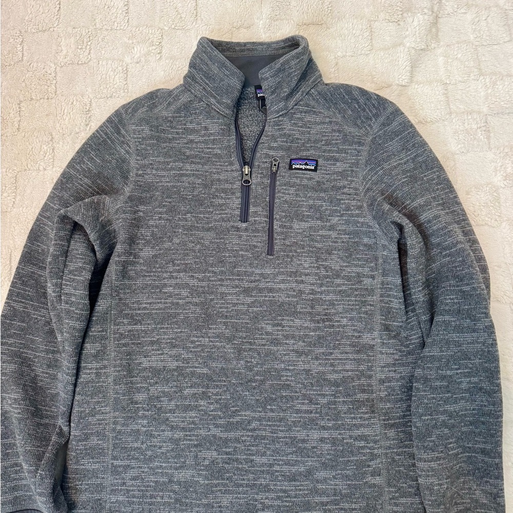Patagonia Heathered Gray Quarter-Zip Fleece